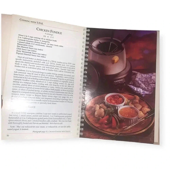 Vintage 1993 Cooking With T-Fal Chef’s Cuisine Cookbook Recipes Cook Book - Picture 4 of 4